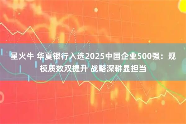 星火牛 华夏银行入选2025中国企业500强：规模质效双提升 战略深耕显担当