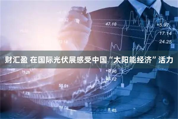财汇盈 在国际光伏展感受中国“太阳能经济”活力