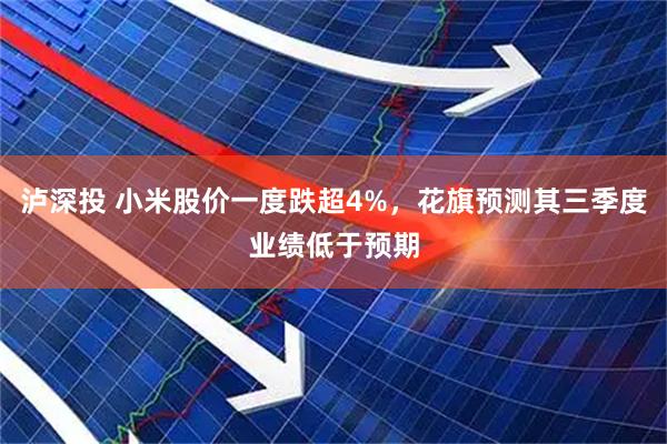 泸深投 小米股价一度跌超4%，花旗预测其三季度业绩低于预期